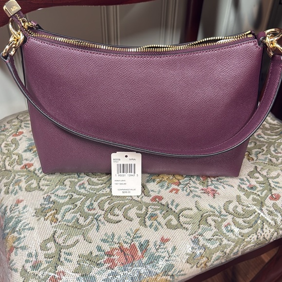 New/ Coach Purple Shoulder Bag with Gold Hardware
